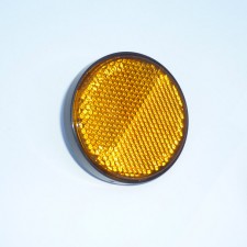 ODRAZOVÉ SKLO ORANŽOVÉ - SE ŠROUBEM  (PRŮMĚR 60MM) - ČERNÝ LEM